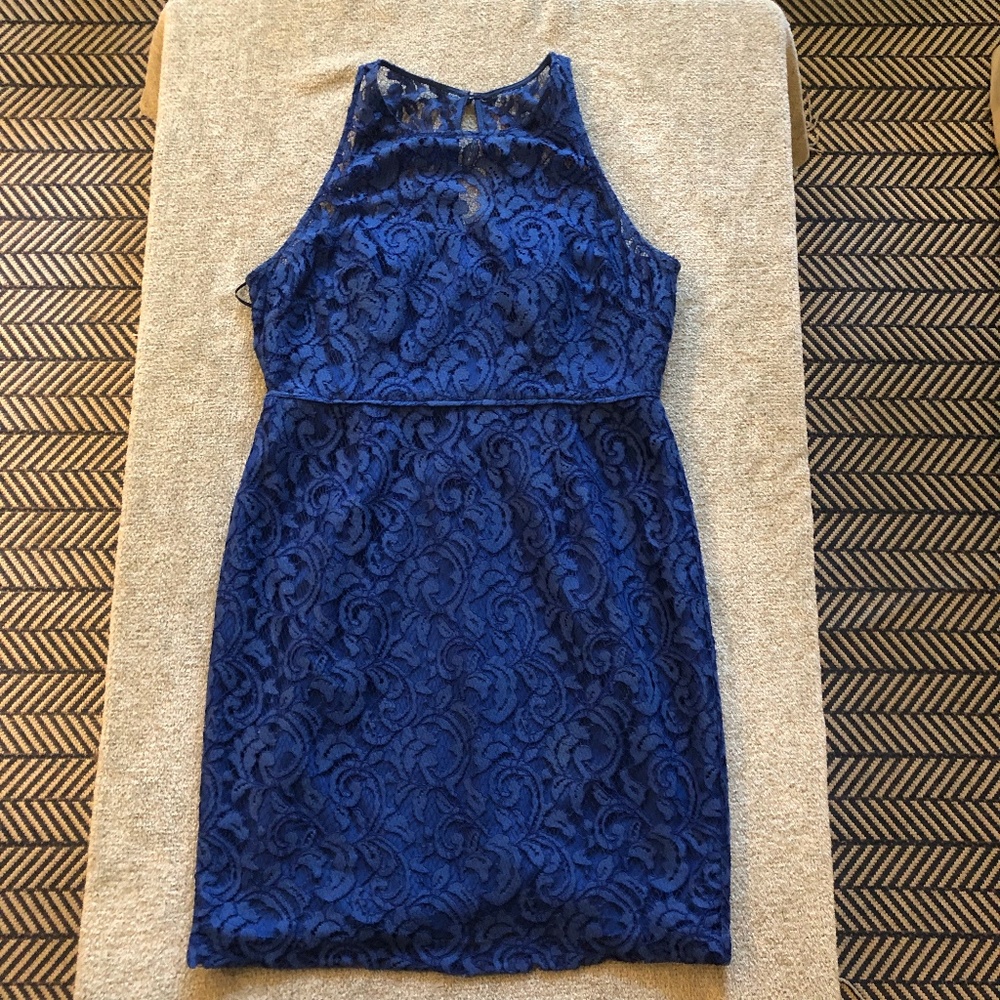 J. Crew Pamela Dress in Leavers Lace - Blue